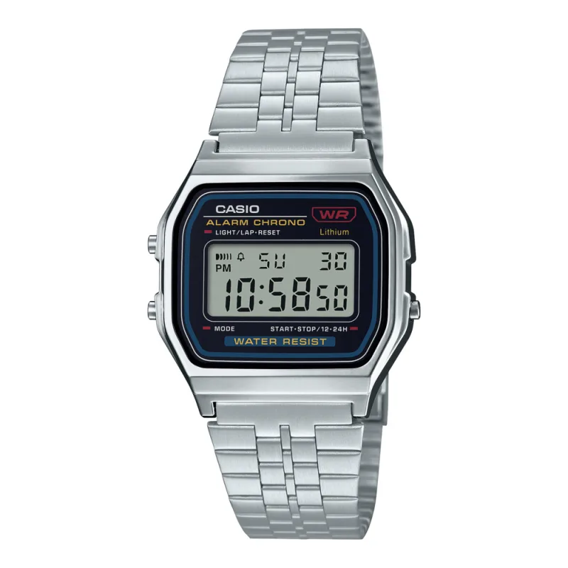 casio-a159wa-silver-front ساعت مچی کاسیو مدل A159WA - تصویر 1